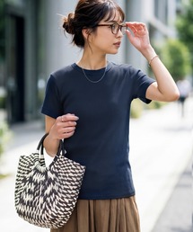 【Made in JAPAN】リブ半袖カットソートップス