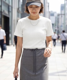 【Made in JAPAN】リブ半袖カットソートップス