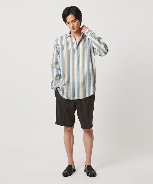 UNITED ARROWS(ユナイテッドアローズ)の「ALBINI アルビニ マルチストライプ プルオーバー シャツ(シャツ/ブラウス・メンズ・コバルトブルー・M/S/XL/L)」の9枚目の写真