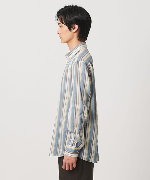 UNITED ARROWS(ユナイテッドアローズ)の「ALBINI アルビニ マルチストライプ プルオーバー シャツ(シャツ/ブラウス・メンズ・コバルトブルー・M/S/XL/L)」の11枚目の写真