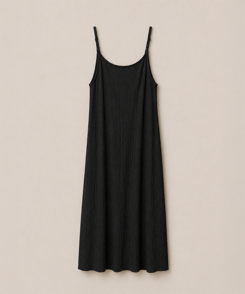 320SHOWROOM(320ショールーム)の「Pleated Slip Long Dress Black(ワンピース・レディース・ブラック・FREE)」の3枚目の写真