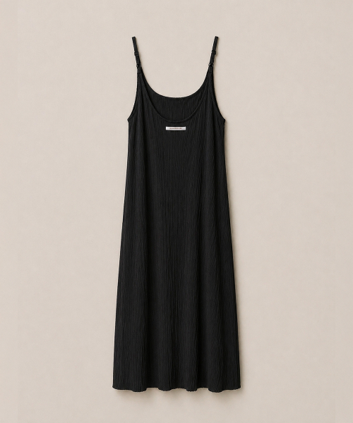 320SHOWROOM(320ショールーム)の「Pleated Slip Long Dress Black(ワンピース・レディース・ブラック・FREE)」の4枚目の写真