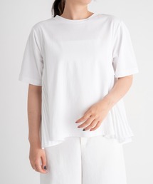 STRAWBERRY-FIELDS | ファンクショナル天竺_バックプリーツドッキングTシャツ(Tシャツ/カットソー)
