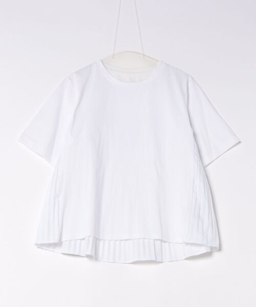 STRAWBERRY-FIELDS(ストロベリーフィールズ)の「ファンクショナル天竺_バックプリーツドッキングTシャツ(Tシャツ/カットソー・レディース・ホワイト/ブラック/ライトブルー・2)」の14枚目の写真
