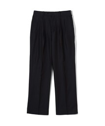 コットンシルクツイル 2プリーツワイドストレートパンツ