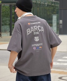 【FC BARCELONA/FCバルセロナ】別注 ビッグシルエットエンブレムロゴ 刺繍 Tシャツ
