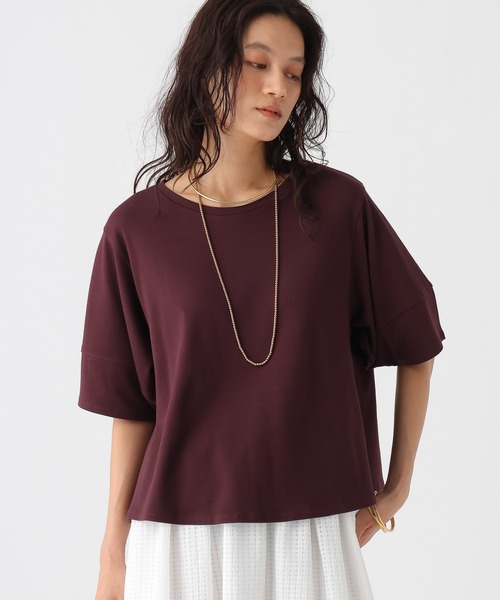 Elura(エルーラ)の「汗ジミ軽減ブラウスTシャツ/1032364(Tシャツ/カットソー・レディース・ボルドー/ブラック・FREE)」の2枚目の写真