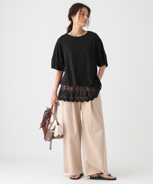 Elura(エルーラ)の「汗ジミ軽減ブラウスTシャツ/1032364(Tシャツ/カットソー・レディース・ボルドー/ブラック/ホワイト・FREE)」の21枚目の写真