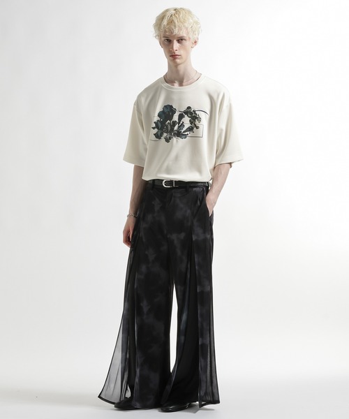 HARE(ハレ)の「【接触冷感】フラワープリントカット(HARE)(Tシャツ/カットソー・メンズ・ブラック/ホワイト/グリーン・FREE)」の4枚目の写真