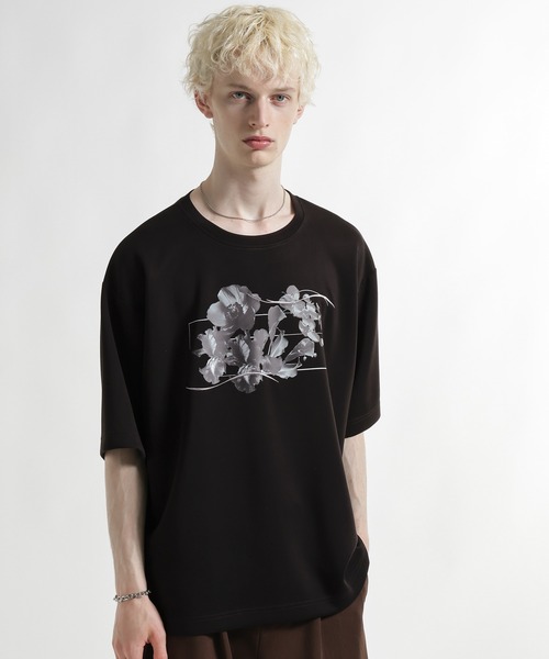 HARE(ハレ)の「【接触冷感】フラワープリントカット(HARE)(Tシャツ/カットソー・メンズ・ブラック/ホワイト/グリーン・FREE)」の13枚目の写真
