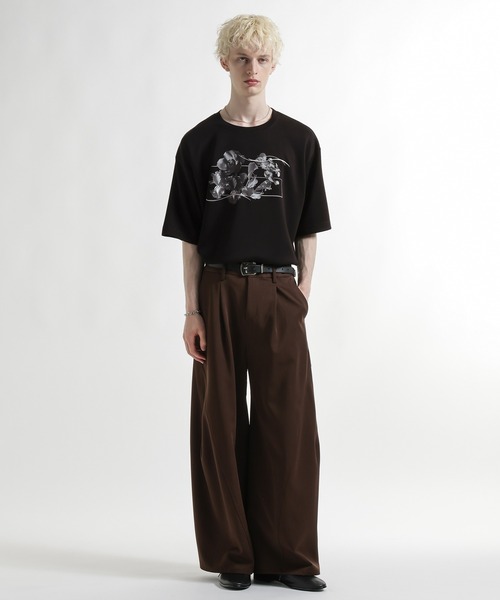 HARE(ハレ)の「【接触冷感】フラワープリントカット(HARE)(Tシャツ/カットソー・メンズ・ブラック/ホワイト/グリーン・FREE)」の6枚目の写真