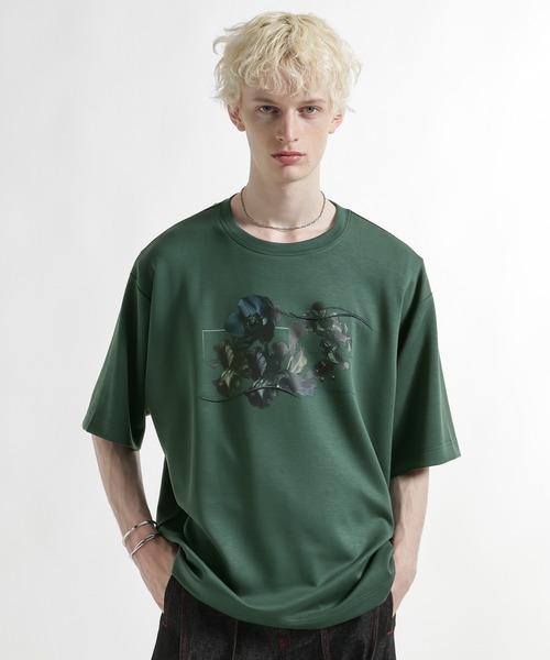 HARE(ハレ)の「【接触冷感】フラワープリントカット(HARE)(Tシャツ/カットソー・メンズ・ブラック/ホワイト/グリーン・FREE)」の15枚目の写真