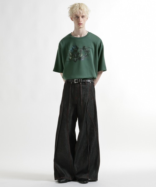 HARE(ハレ)の「【接触冷感】フラワープリントカット(HARE)(Tシャツ/カットソー・メンズ・ブラック/ホワイト/グリーン・FREE)」の8枚目の写真