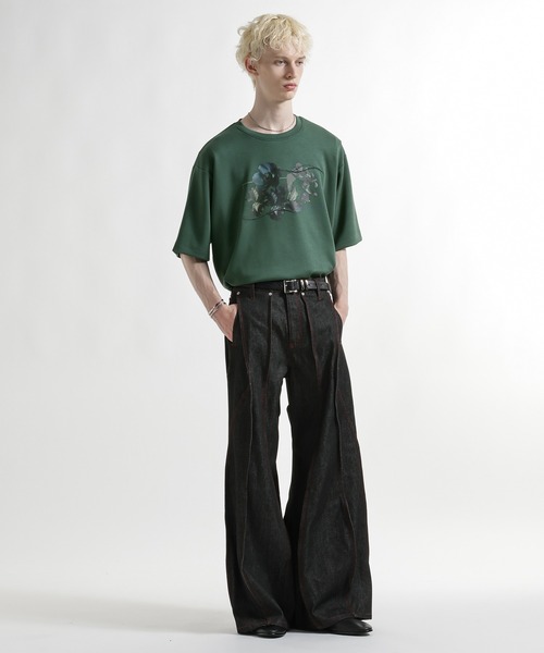 HARE(ハレ)の「【接触冷感】フラワープリントカット(HARE)(Tシャツ/カットソー・メンズ・ブラック/ホワイト/グリーン・FREE)」の10枚目の写真