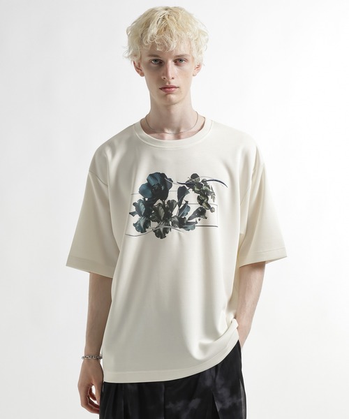 HARE(ハレ)の「【接触冷感】フラワープリントカット(HARE)(Tシャツ/カットソー・メンズ・ブラック/ホワイト/グリーン・FREE)」の11枚目の写真