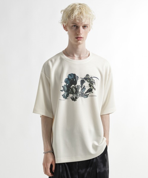 HARE(ハレ)の「【接触冷感】フラワープリントカット(HARE)(Tシャツ/カットソー・メンズ・ブラック/ホワイト/グリーン・FREE)」の12枚目の写真