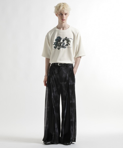 HARE(ハレ)の「【接触冷感】フラワープリントカット(HARE)(Tシャツ/カットソー・メンズ・ブラック/ホワイト/グリーン・FREE)」の5枚目の写真