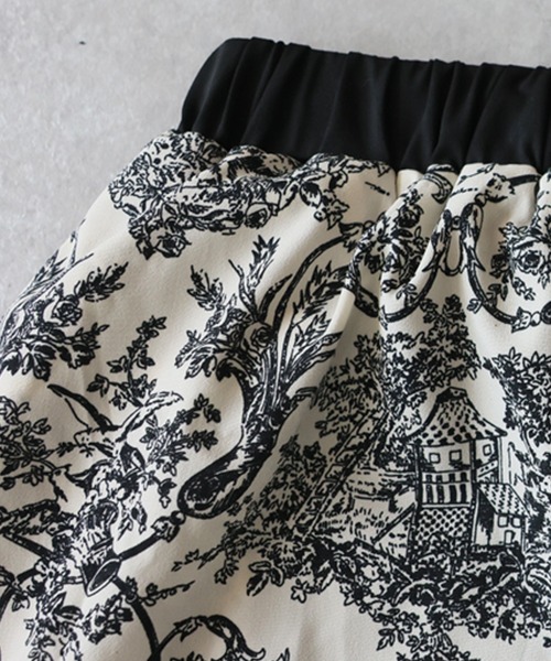 antiqua(アンティカ)の「トワルドジュイ柄 ロングスカート(スカート・レディース・アイボリー/ブラック/ネイビー・TL/REGULAR)」の10枚目の写真