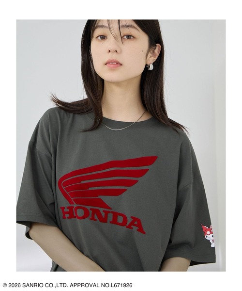 sanrio(サンリオ)の「【HONDA×Sanrio】クロミコラボ オーバーサイズ Tシャツ(Tシャツ/カットソー・レディース・ピンク/ホワイト/チャコールグレー・M/L)」の1枚目の写真
