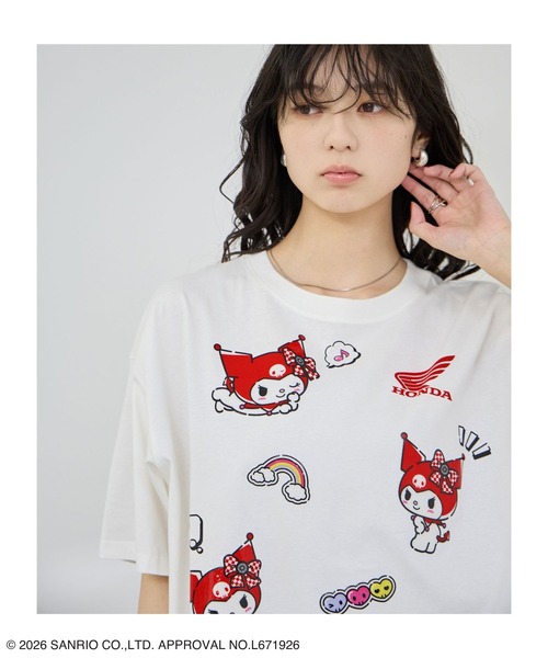 sanrio(サンリオ)の「【HONDA×Sanrio】クロミコラボ オーバーサイズ Tシャツ(Tシャツ/カットソー・レディース・ピンク/ホワイト/チャコールグレー・M/L)」の13枚目の写真