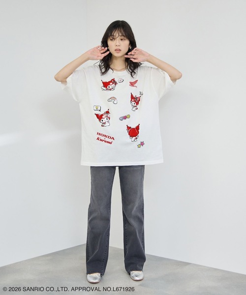 sanrio(サンリオ)の「【HONDA×Sanrio】クロミコラボ オーバーサイズ Tシャツ(Tシャツ/カットソー・レディース・ピンク/ホワイト/チャコールグレー・M/L)」の15枚目の写真