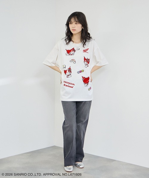 sanrio(サンリオ)の「【HONDA×Sanrio】クロミコラボ オーバーサイズ Tシャツ(Tシャツ/カットソー・レディース・ピンク/ホワイト/チャコールグレー・M/L)」の16枚目の写真