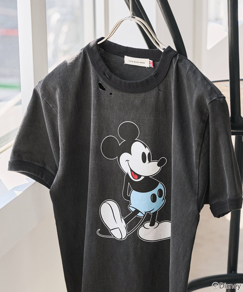 スピックアンドスパン別注 / ミッキー / Tシャツ 別注 / 》GOOD ROCK SPEED / ダメージ / ミッキー / リンガーT（T