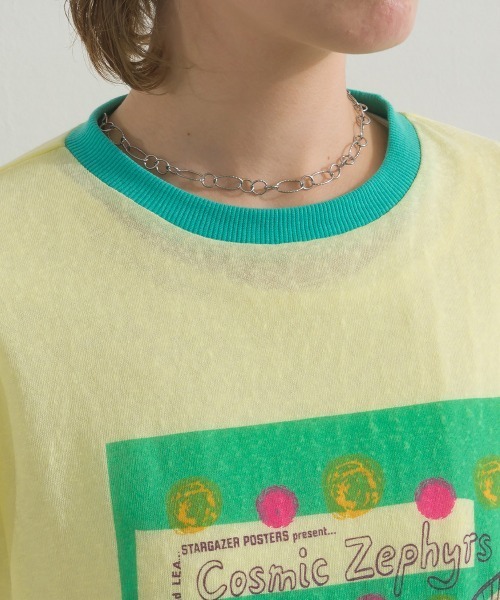 Figgle(フィグル)の「シアー 天竺 染み込み ロゴ プリント フレアTシャツ(Tシャツ/カットソー・レディース・イエロー/オフホワイト・FREE)」の17枚目の写真