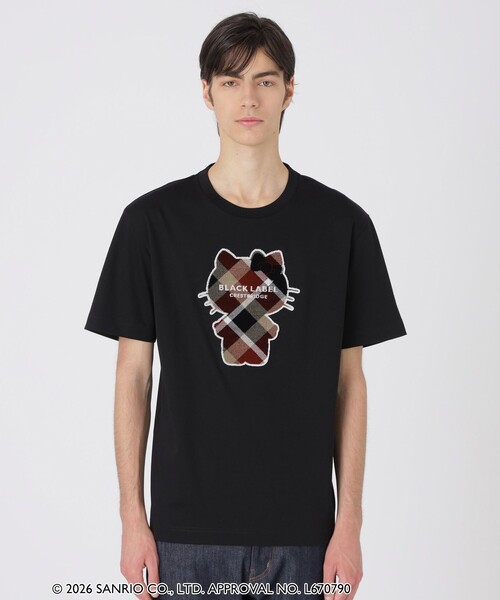 BLACK LABEL CRESTBRIDGE(ブラックレーベル・クレストブリッジ)の「【ハローキティコラボ】クレストブリッジチェックシルエットキティTシャツ(Tシャツ/カットソー・メンズ・オフホワイト/ブラック・S/M/L/XL)」の2枚目の写真