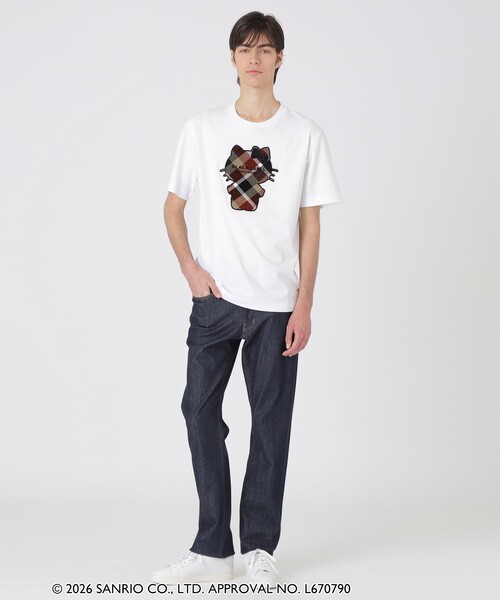 BLACK LABEL CRESTBRIDGE(ブラックレーベル・クレストブリッジ)の「【ハローキティコラボ】クレストブリッジチェックシルエットキティTシャツ(Tシャツ/カットソー・メンズ・オフホワイト/ブラック・S/M/L/XL)」の9枚目の写真