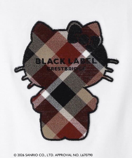 BLACK LABEL CRESTBRIDGE(ブラックレーベル・クレストブリッジ)の「【ハローキティコラボ】クレストブリッジチェックシルエットキティTシャツ(Tシャツ/カットソー・メンズ・オフホワイト/ブラック・S/M/L/XL)」の12枚目の写真