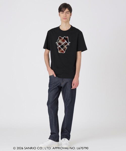 BLACK LABEL CRESTBRIDGE(ブラックレーベル・クレストブリッジ)の「【ハローキティコラボ】クレストブリッジチェックシルエットキティTシャツ(Tシャツ/カットソー・メンズ・オフホワイト/ブラック・S/M/L/XL)」の4枚目の写真
