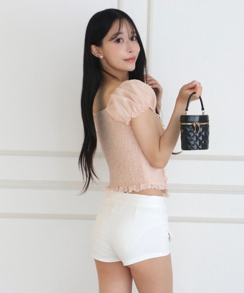 ALLuRing ChaRm(アリュリングチャーム)の「Doll Lace-up Puff Blouse / ドールレースアップパフブラウス(シャツ/ブラウス・レディース・ホワイト/ベビーピンク/ライトベージュ・FREE)」の16枚目の写真