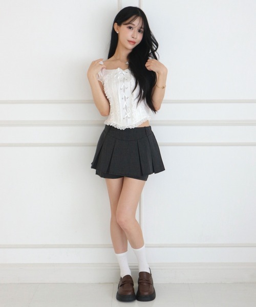 ALLuRing ChaRm(アリュリングチャーム)の「Doll Lace-up Puff Blouse / ドールレースアップパフブラウス(シャツ/ブラウス・レディース・ホワイト/ベビーピンク/ライトベージュ・FREE)」の9枚目の写真