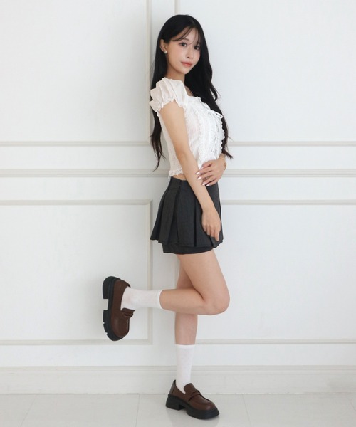 ALLuRing ChaRm(アリュリングチャーム)の「Doll Lace-up Puff Blouse / ドールレースアップパフブラウス(シャツ/ブラウス・レディース・ホワイト/ベビーピンク/ライトベージュ・FREE)」の11枚目の写真