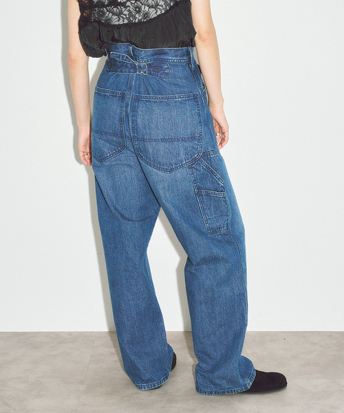 Lee(リー)の「LEE 別注 PAINTER PANTS:デニムパンツ(デニムパンツ・レディース・ブルー/ブラック・SMALL/MEDIUM)」の4枚目の写真