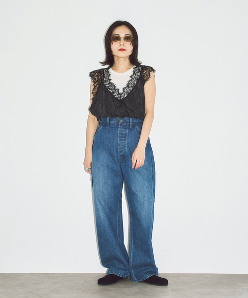 Lee(リー)の「LEE 別注 PAINTER PANTS:デニムパンツ(デニムパンツ・レディース・ブルー/ブラック・SMALL/MEDIUM)」の8枚目の写真