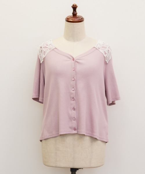 CLETTE(クレット)の「配色レース襟リブプルオーバー(Tシャツ/カットソー・レディース・ピンク/ネイビー・LL/4L/3L)」の15枚目の写真