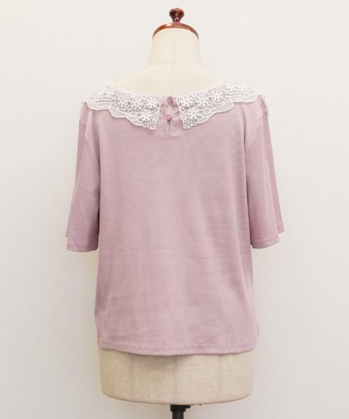 CLETTE(クレット)の「配色レース襟リブプルオーバー(Tシャツ/カットソー・レディース・ピンク/ネイビー・LL/4L/3L)」の17枚目の写真