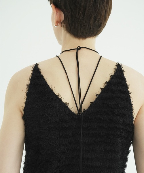 CLANE（クラネ）の「W FACE FEATHER CAMI TOPS（その他トップス・レディース・アイボリー/ブラック・2/1）」の12枚目の写真