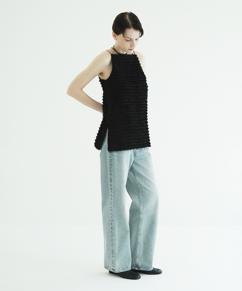 CLANE（クラネ）の「W FACE FEATHER CAMI TOPS（その他トップス・レディース・アイボリー/ブラック・2/1）」の14枚目の写真
