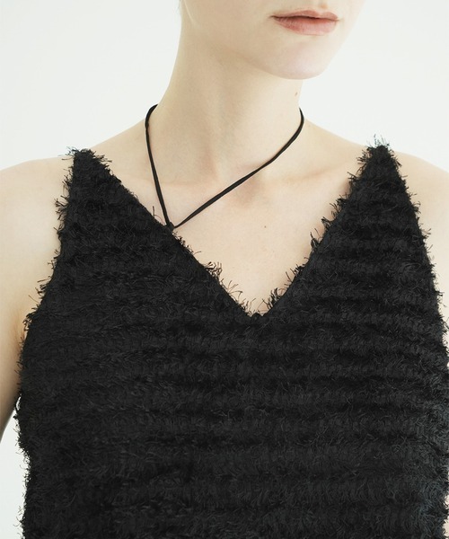 CLANE（クラネ）の「W FACE FEATHER CAMI TOPS（その他トップス・レディース・アイボリー/ブラック・2/1）」の18枚目の写真