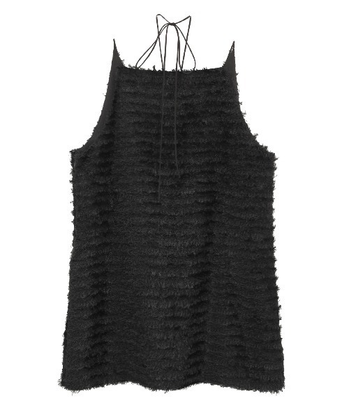 CLANE（クラネ）の「W FACE FEATHER CAMI TOPS（その他トップス・レディース・アイボリー/ブラック・2/1）」の3枚目の写真