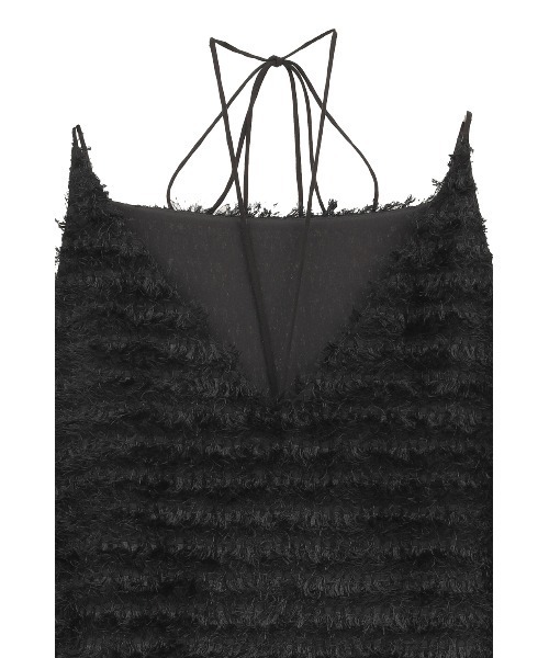 CLANE（クラネ）の「W FACE FEATHER CAMI TOPS（その他トップス・レディース・アイボリー/ブラック・2/1）」の4枚目の写真