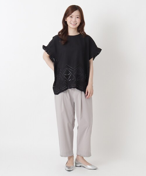 one'sterrace(ワンズテラス)の「スカラップ刺繍ブラウス(シャツ/ブラウス・レディース・ブラウン系8/アイボリー系8/レッド系9/ブラック系8・02)」の20枚目の写真