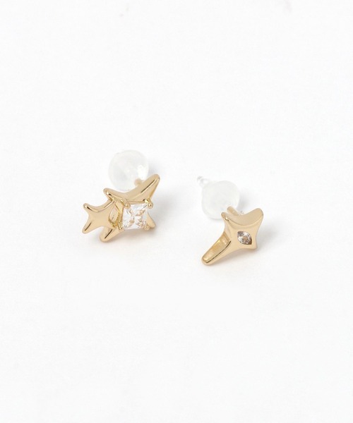 LAKOLE(ラコレ)の「ツインスタービジュー樹脂ポストピアス / 899434(ピアス(両耳用)・レディース・その他1/その他2・FREE)」の1枚目の写真