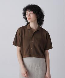 YLEVE / ICE COTTON OPEN COLLAR KNIT