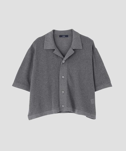 YLEVE(イレーヴ)の「YLEVE / ICE COTTON OPEN COLLAR KNIT(カーディガン/ボレロ・レディース・カーキ/グレー・1)」の4枚目の写真
