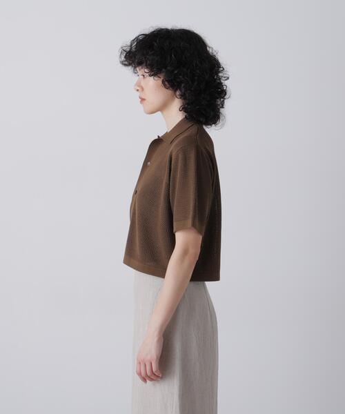 YLEVE(イレーヴ)の「YLEVE / ICE COTTON OPEN COLLAR KNIT(カーディガン/ボレロ・レディース・カーキ/グレー・1)」の7枚目の写真