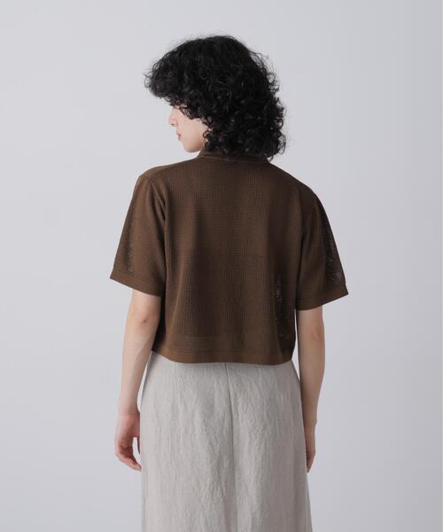 YLEVE(イレーヴ)の「YLEVE / ICE COTTON OPEN COLLAR KNIT(カーディガン/ボレロ・レディース・カーキ/グレー・1)」の8枚目の写真